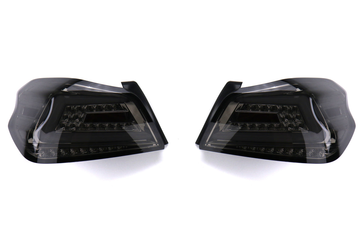 SCDLT-WRX15GLED-SQ-TM Spec-D Sequential LED Tail Lights - 2015+ WRX / STI-Chrome-Tinted Lens-White LED Bar,