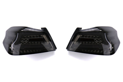 SCDLT-WRX15GLED-SQ-TM Spec-D Sequential LED Tail Lights - 2015+ WRX / STI-Chrome-Tinted Lens-White LED Bar,
