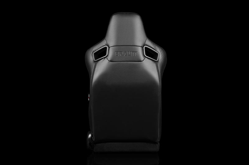 BRMBRR1-BFGS Braum Elite Series Sport Seats - Black Cloth (Grey Stitching) Pair - Universal,