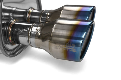 INVHS15STIG3T Invidia 15+ Subaru WRX/STI 4Dr Q300 Twin Outlet Rolled Titanium Burnt Quad Tip Cat-Back Exhaust,