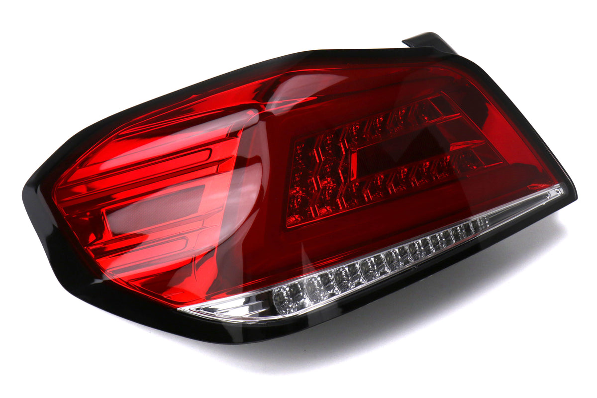 SCDLT-WRX15RLED-SQ-TM Spec-D Sequential LED Tail Lights - 2015+ WRX / STI-Chrome-Red Lens-Red LED Bar,