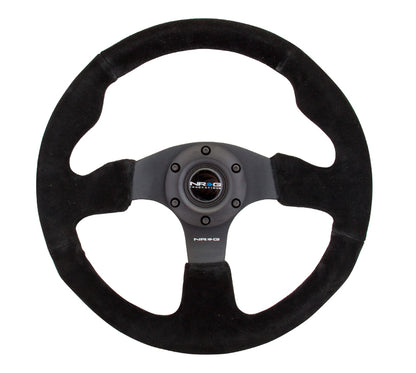 NRGRST-012S NRG Race Style Suede Steering Wheel 320mm w/ Black Stitching - Universal,