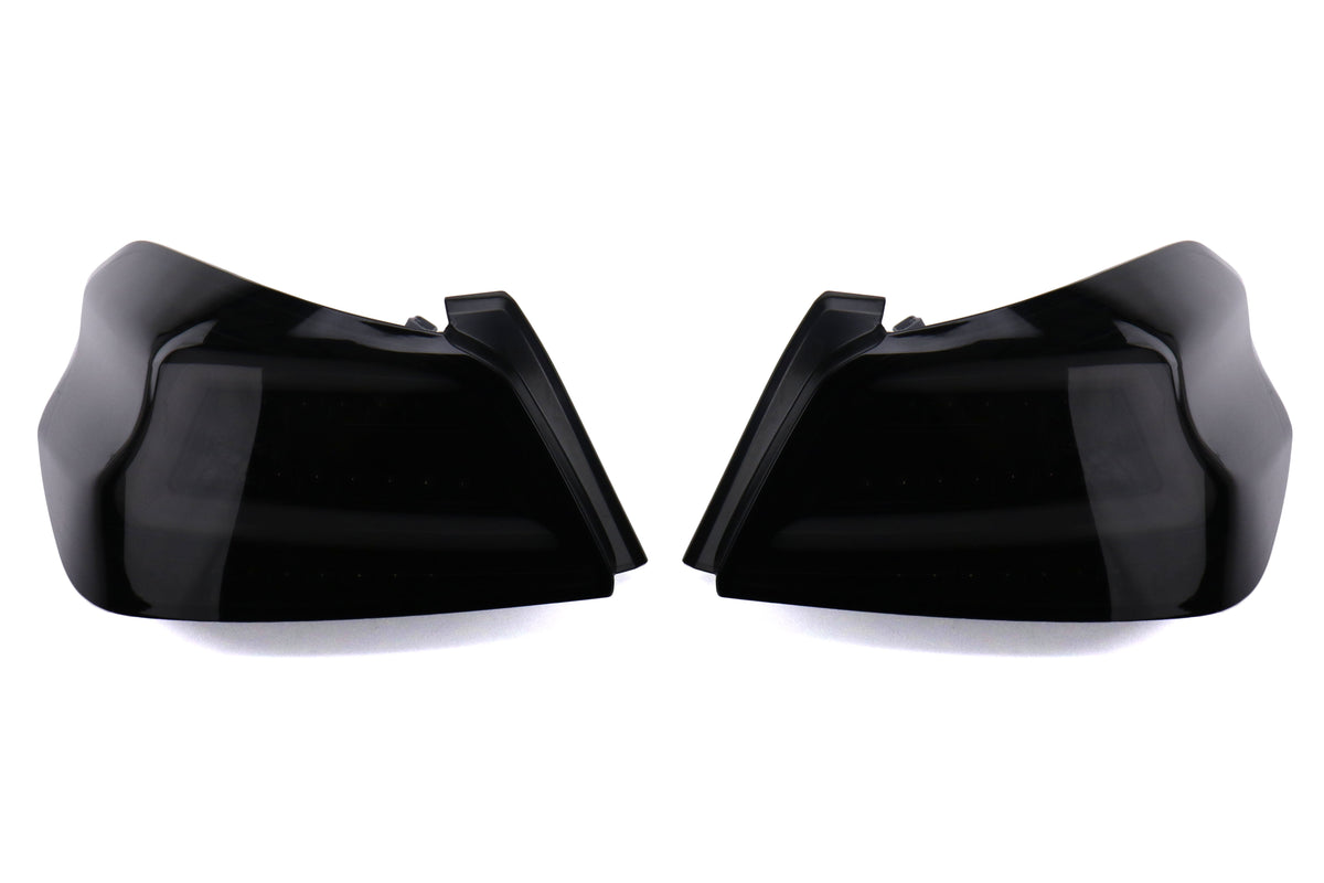 SCDLT-WRX15BBLED-SQ-TM Spec-D Sequential LED Tail Lights - 2015+ WRX / STI-Glossy Black-Tinted Lens-White LED Bar,