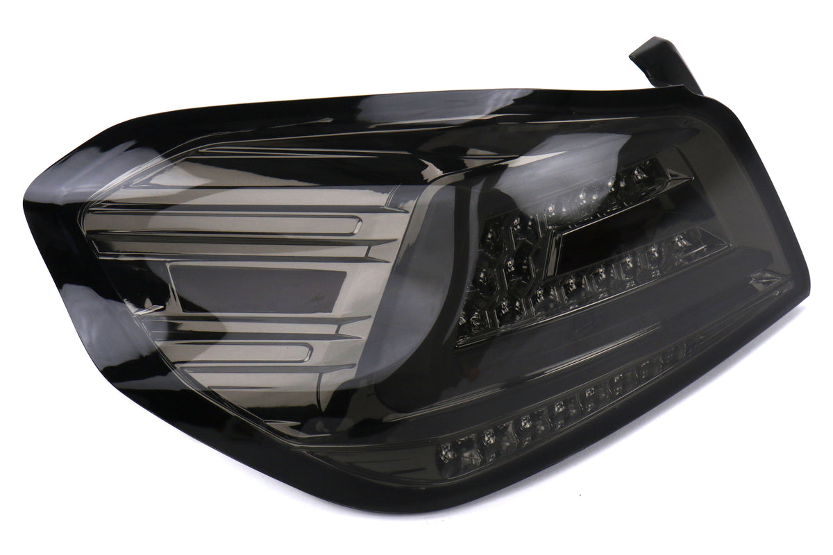 SCDLT-WRX15GLED-SQ-TM Spec-D Sequential LED Tail Lights - 2015+ WRX / STI-Chrome-Tinted Lens-White LED Bar,