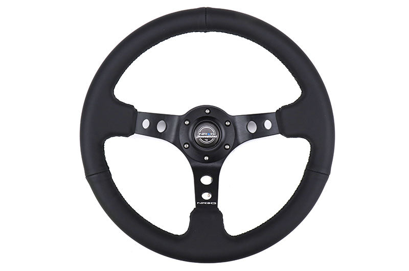 NRGRST-006BK NRG Reinforced Steering Wheel 350mm 3in Deep Black - Universal,