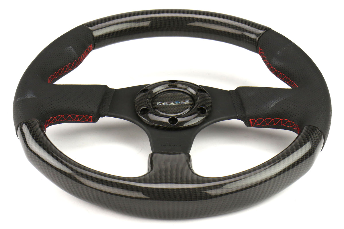 NRGST-310CFRS NRG 315mm Carbon Fiber Steering Wheel With Red Stitching - Universal,