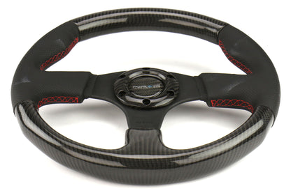 NRGST-310CFRS NRG 315mm Carbon Fiber Steering Wheel With Red Stitching - Universal,