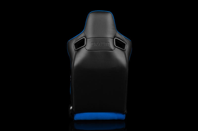 BRMBRR1-UFBS Braum Elite Series Sport Seats - Blue Cloth (Black Stitching) Pair - Universal,