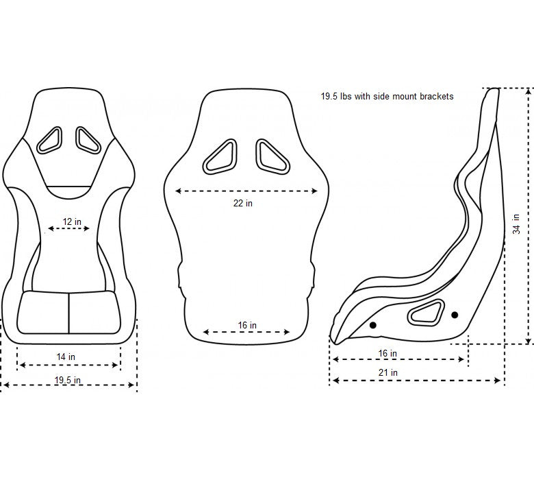 NRGFRP-303BK-ULTRA NRG Innovations FRP Bucket Seat ULTRA Edition with peralized back, Black alcantara material(medium),