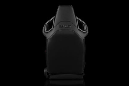 BRMBRR5-BFGS Braum Alpha X Series Sport Seats - Black Polo Fabric (Grey Stitching)  Pair - Universal,
