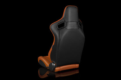BRMBRR1X-BTBS Braum Elite-X Series Sport Seats - British Tan Leatherette (Black Stitching) Pair - Universal,