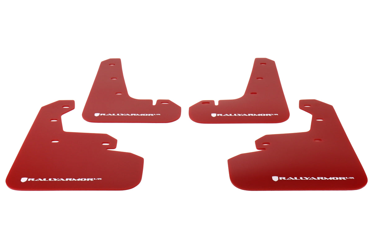 RALMF45-UR-RD/WH Rally Armor Mud Flaps - 2017+ Impreza-Red Mud Flap with White Logo,