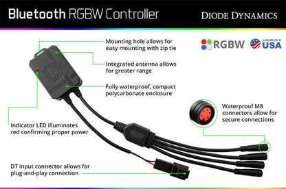 Diode Dynamics Bluetooth RGBW M8 Controller 1ch - Universal