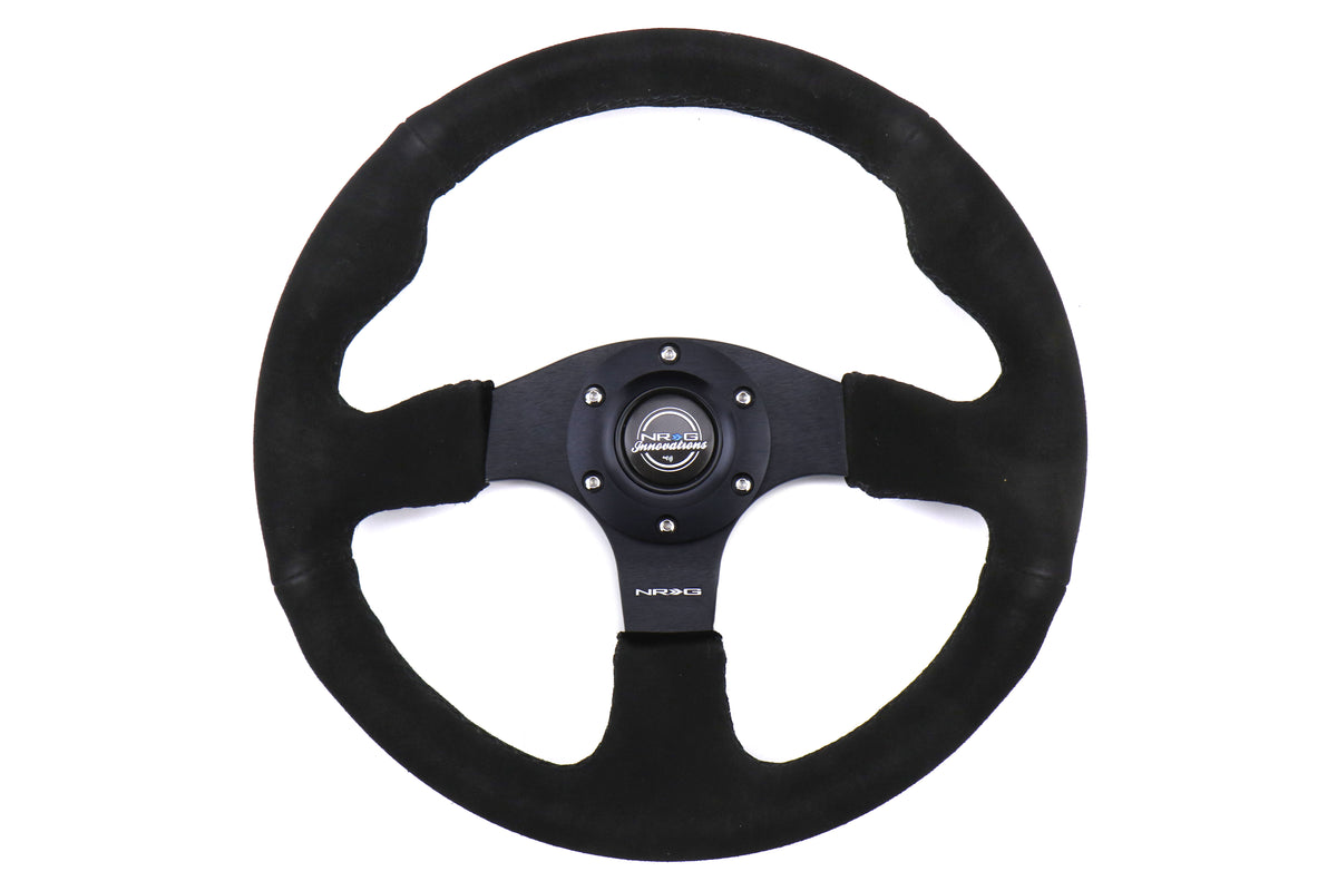 NRGRST-012S NRG Race Style Suede Steering Wheel 320mm w/ Black Stitching - Universal,