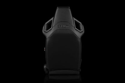 BRMBRR5-BKRS Braum Alpha X Series Sport Seats - Black & Red Stitching - Low Base Version - Universal,