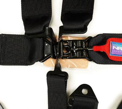 NRG Innovations SFI 16.1 5pt 3" Seat Belt Harness with Pads / Latch Link (Black 12/22) - Universal