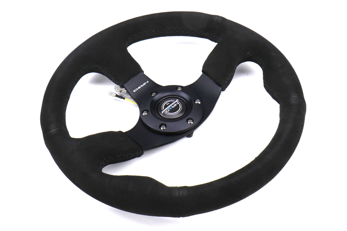 NRGRST-012S NRG Race Style Suede Steering Wheel 320mm w/ Black Stitching - Universal,