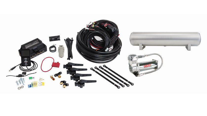 ALK27692 Air Lift Performance 3H 14in Air Line 4 Gallon 5-Port Lightweight Aluminum Tank VIAIR 444C Compressor -,