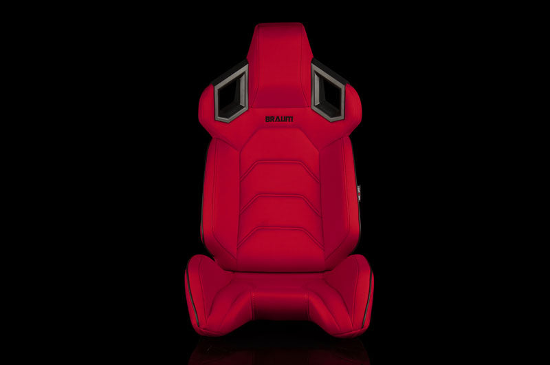 BRMBRR5-RFBS Braum Alpha X Series Sport Seats - Red Polo Fabric (Black Stitching)  Pair - Universal,