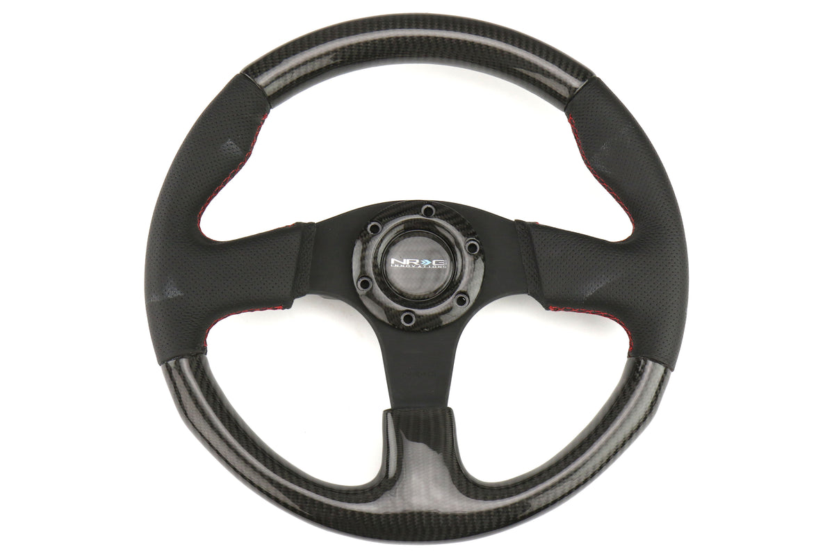 NRGST-310CFRS NRG 315mm Carbon Fiber Steering Wheel With Red Stitching - Universal,
