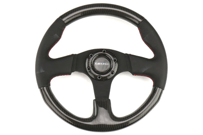 NRGST-310CFRS NRG 315mm Carbon Fiber Steering Wheel With Red Stitching - Universal,