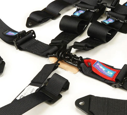 NRG Innovations SFI 16.1 5pt 3" Seat Belt Harness with Pads / Latch Link (Black 12/22) - Universal