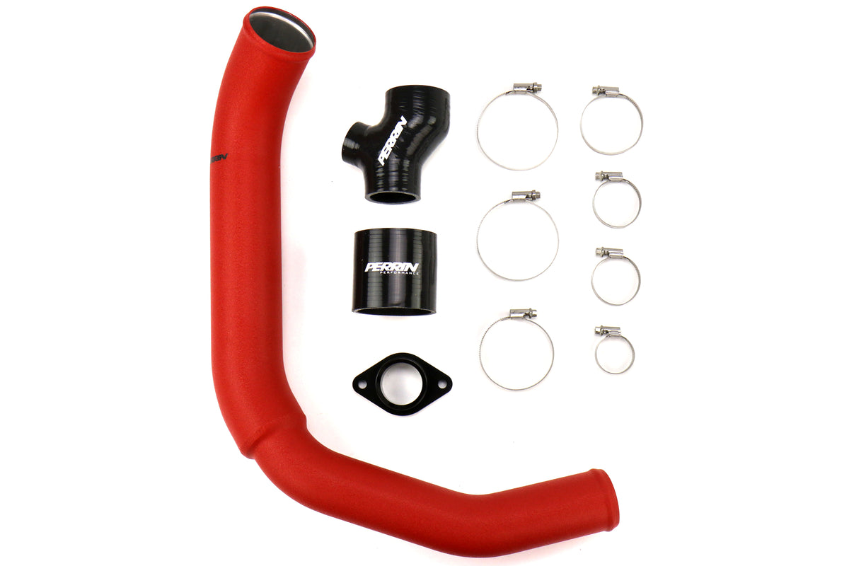 PERPSP-ITR-200RD Perrin High Flow Aluminum Charge Pipe - 2015+ WRX / 2014+ Forester XT-Red,
