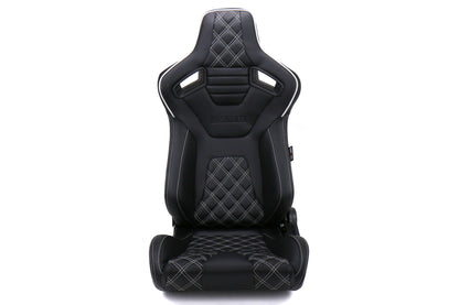 BRMBRR1X-BDDWS Braum Elite-X Series Racing Seats Diamond Edition White Piping Pair - Universal,