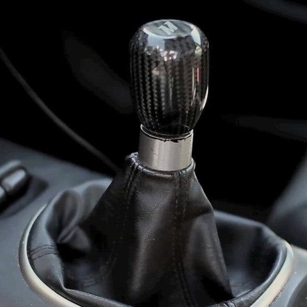 M8 X 1.25 Carbon Fiber JDM Auto Transmission Shift Knob With Gold Strip - Fits Scion TC XB XA XD FRS/BRZ