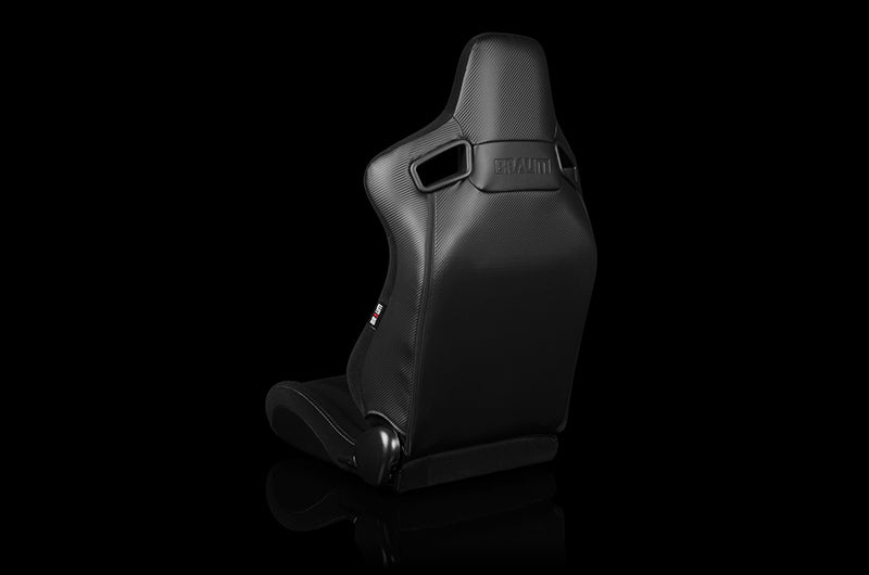 BRMBRR1-BFGS Braum Elite Series Sport Seats - Black Cloth (Grey Stitching) Pair - Universal,