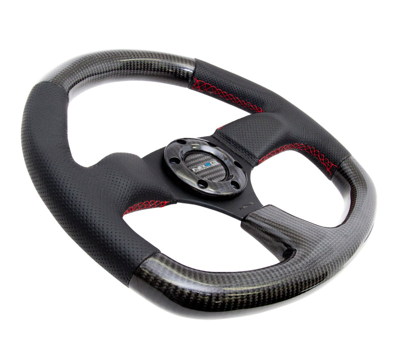 NRGST-009CFRS NRG 315mm Carbon Fiber Steering Wheel Red Stitching - Universal,