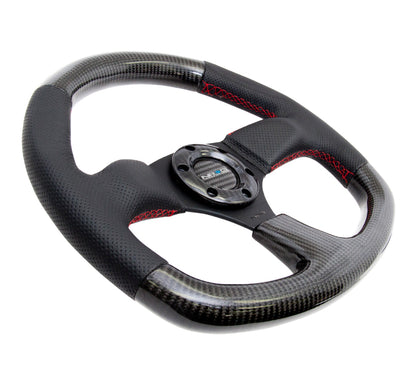 NRGST-009CFRS NRG 315mm Carbon Fiber Steering Wheel Red Stitching - Universal,