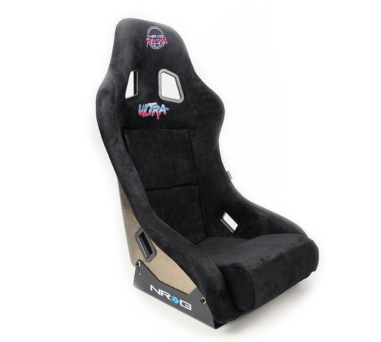 NRGFRP-303BK-ULTRA NRG Innovations FRP Bucket Seat ULTRA Edition with peralized back, Black alcantara material(medium),