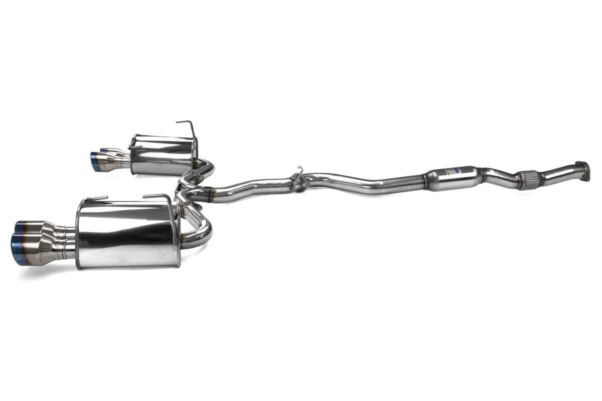 INVHS15STIG3T Invidia 15+ Subaru WRX/STI 4Dr Q300 Twin Outlet Rolled Titanium Burnt Quad Tip Cat-Back Exhaust,