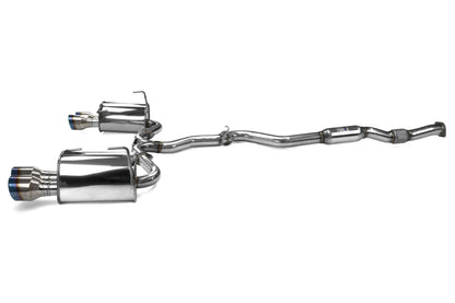 INVHS15STIG3T Invidia 15+ Subaru WRX/STI 4Dr Q300 Twin Outlet Rolled Titanium Burnt Quad Tip Cat-Back Exhaust,