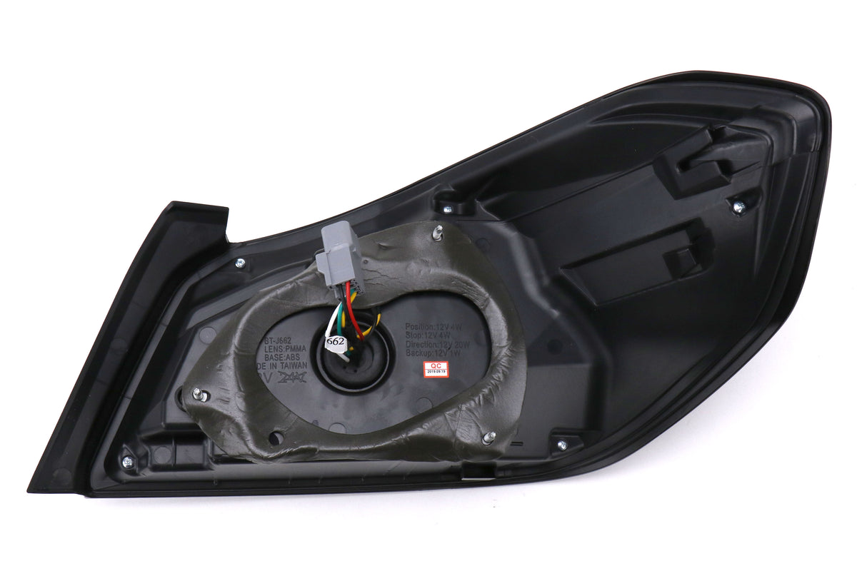 SCDLT-WRX15BBLED-SQ-TM Spec-D Sequential LED Tail Lights - 2015+ WRX / STI-Glossy Black-Tinted Lens-White LED Bar,