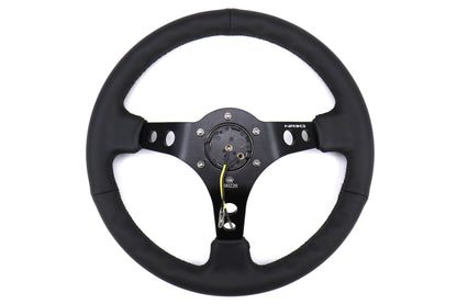 NRGRST-006BK NRG Reinforced Steering Wheel 350mm 3in Deep Black - Universal,