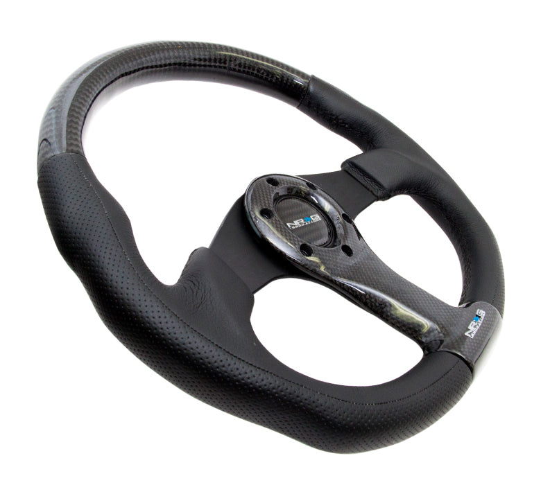 NRGST-013CFBK NRG 315mm Carbon Fiber Steering Wheel With Black Stitching - Universal,