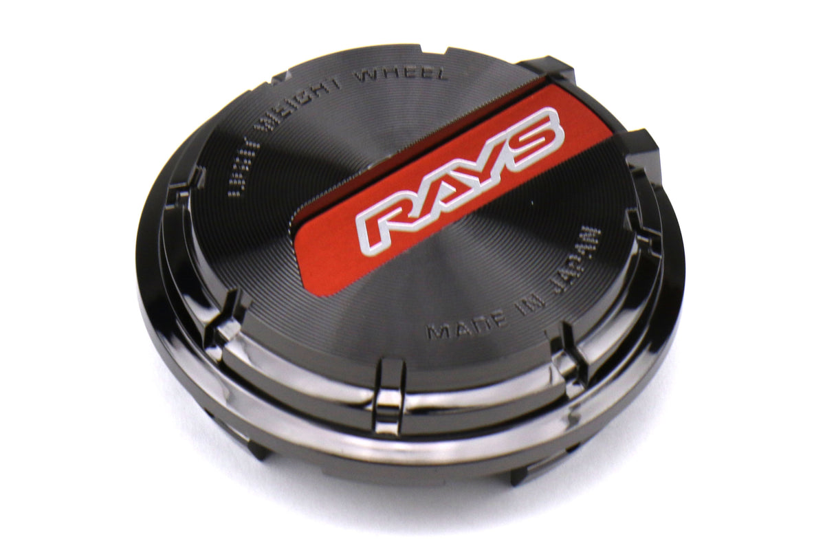 GRAWCGLRDBK Rays Gram Lights 57CR / 57DR GL Center Cap-Black - Black-Red,
