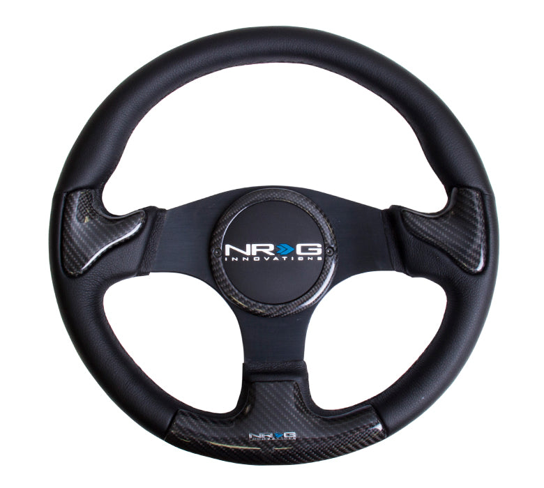 NRGST-014CFBK NRG 350mm carbon fiber steering wheel Black Frame With Black Stitching - Universal,