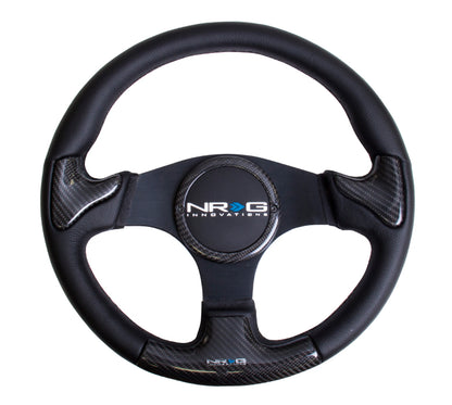 NRGST-014CFBK NRG 350mm carbon fiber steering wheel Black Frame With Black Stitching - Universal,