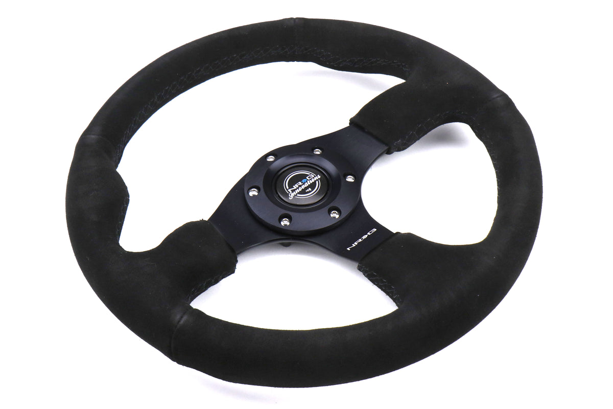 NRGRST-012S NRG Race Style Suede Steering Wheel 320mm w/ Black Stitching - Universal,