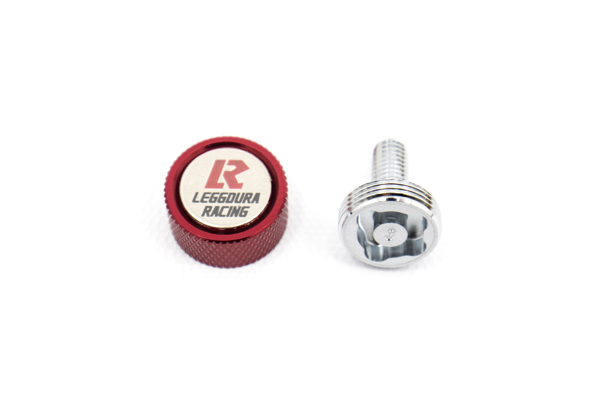 KICWKPLBR Project Kics Leggdura Racing 2pc License Plate Lock Bolts - Universal-Red,