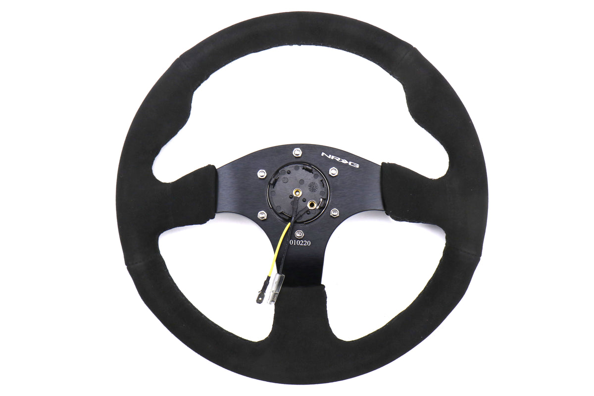 NRGRST-012S NRG Race Style Suede Steering Wheel 320mm w/ Black Stitching - Universal,