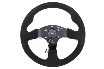 NRGRST-012S NRG Race Style Suede Steering Wheel 320mm w/ Black Stitching - Universal,
