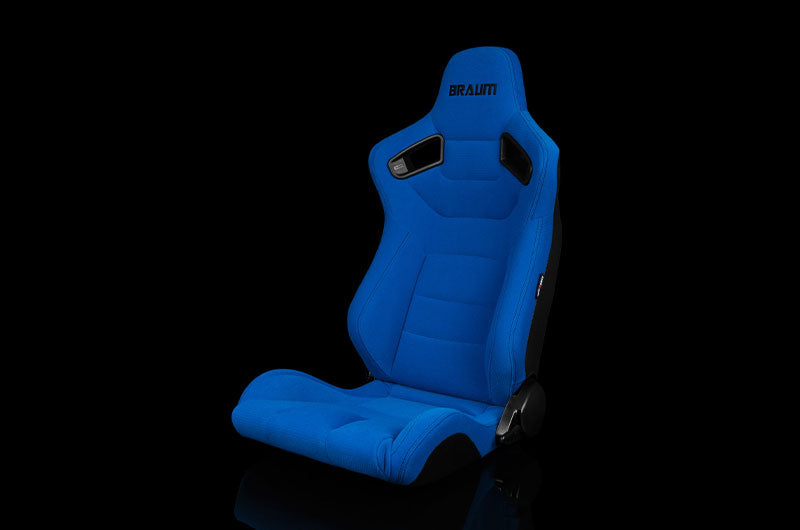 BRMBRR1-UFBS Braum Elite Series Sport Seats - Blue Cloth (Black Stitching) Pair - Universal,