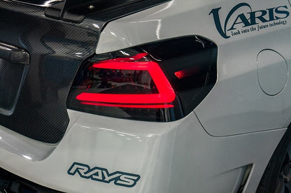 SCDLT-WRX15BBLED-SQ-TM Spec-D Sequential LED Tail Lights - 2015+ WRX / STI-Glossy Black-Tinted Lens-White LED Bar,