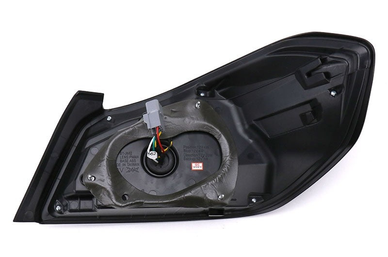 SCDLT-WRX15BBLED-SQ-TM Spec-D Sequential LED Tail Lights - 2015+ WRX / STI-Glossy Black-Tinted Lens-White LED Bar,