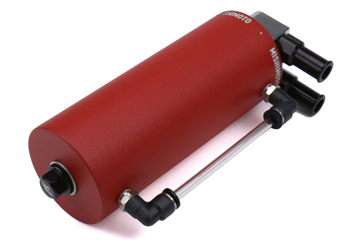 MIMMMOCC-SAWRD Mishimoto Wrinkle Small Aluminum Oil Catch Can - Universal-Red,