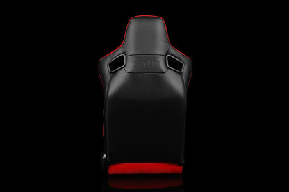 BRMBRR1-RFBS Braum Elite Series Sport Seats - Red Cloth (Black Stitching) Pair - Universal,